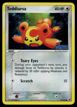 Pokemon Card - Teddiursa Unseen Forces 77/115 Common Reverse Holo Stamped - Image 1
