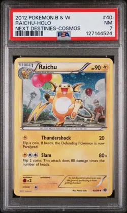 Raichu 40/99 Cosmos Holo Next Destinies Pokemon PSA 7 NEW CERT GRAIL - Image 1