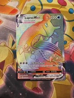 Pokemon TCG Lapras VMAX Sword & Shield Base Set 203/202 Holo Ultra Rare NM - Image 1