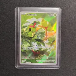 Pokemon Caterpie 172/165 Scarlet & Violet 151 Holo Illustration Rare Basic HP 50 - Image 1