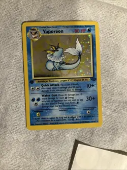 Pokemon TCG Vaporeon Jungle Holo Unlimited Rare 1st Edition “Good Condition” - Image 1