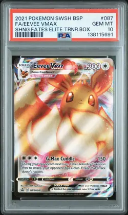 2021 Pokemon Black Star Promo #087 Eevee Vmax Shining Fates PSA 10 - Image 1