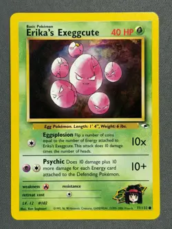 Erika's Exeggcute 77/132 Gym Heroes Series Common Basic Pokemon Card 2000 NM - Image 1