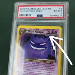 SWIRL 🌀💫 PSA 6 EX MT Unlimited Dark Gengar 6/105 Holo Nintendo Pokemon Card - Image 1