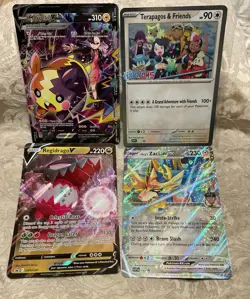 4 OVERSIZED JUMBO POKEMON CARDS EX MORPEKO ZACIAN TERAPAGOS & FRIENDS REGIDRAGO - Image 1