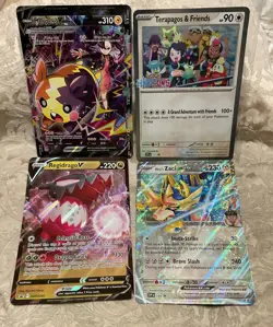 4 OVERSIZED JUMBO POKEMON CARDS EX MORPEKO ZACIAN TERAPAGOS & FRIENDS REGIDRAGO - Image 3