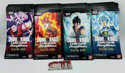 DRAGON BALL Z CARD GAME BLAZING AURA SLEEVED BOOSTER PACK LOT OF 20 - 5 EACH ART - Image 1