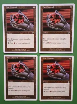 Magic the Gathering MTG 7th Edition FIRE DIAMOND X 4 U LP/EX 2001 Nice!! - Image 1