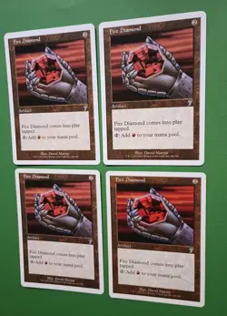 Magic the Gathering MTG 7th Edition FIRE DIAMOND X 4 U LP/EX 2001 Nice!! - Image 2