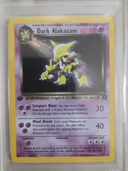 2000 POKEMON ROCKET 1ST ED #1 DARK ALAKAZAM-HOLO PSA 7 - Image 4