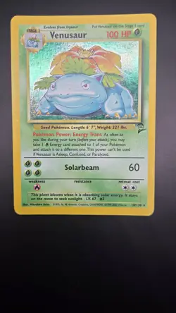 Base Set 2 Venusaur 18/130 — Light Play — Vintage Holo Rare Pokemon Card — WotC - Image 2