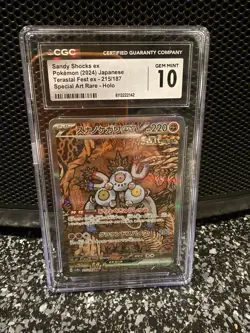 CGC Gem Mint 10 Sandy Shocks ex 215/187 Terastal Fest ex SAR Pokemon Card JPN - Image 1