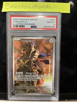2025 POKEMON DRI EN-DESTINED RIVALS ILLUSTRATION RARE #201 ZAMAZENTA PSA 8 - Image 1
