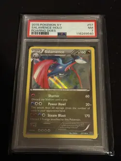2015 POKEMON XY ROARING SKIES #57 SALAMENCE-HOLO PSA 7 - Image 1