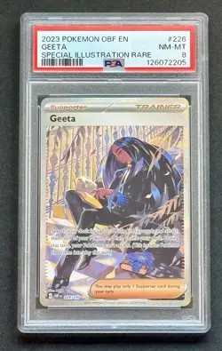 Geeta Special Illustration Rare #226 PSA 8 SV03: Obsidian Flames Pokemon TCG - Image 1