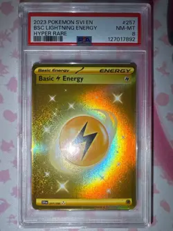 2023 Pokemon SVI En Basic Lightning Energy Hyper Rare #257 PSA 8 - Image 1