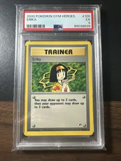 2000 POKEMON GYM HEROES #100 ERIKA TRAINER RARE PSA 7 - Image 1