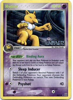 Pokemon TCG Hypno 23/113 EX Delta Species Stamped Holo Rare Moderately Played - Image 1