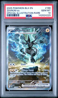 2025 POKEMON BLK EN-BLACK BOLT SPECIAL ILLUSTRATION RARE #166 ZEKROM EX PSA 10 - Image 1