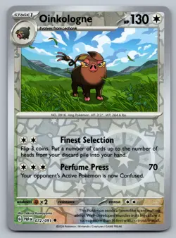 Pokemon TCG SV: Paldean Fates Oinkologne 072/091 Reverse Holo - Image 1