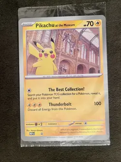 Pokemon Natural History Museum Pikachu at the Museum Promo Card, Plush & Ecology - Image 3
