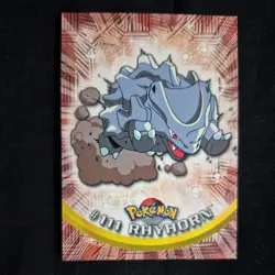 Rhydon #111 Topps TV Animation Blue Logo LP Pokemon Card - Image 1