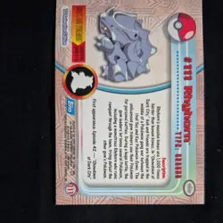 Rhydon #111 Topps TV Animation Blue Logo LP Pokemon Card - Image 2