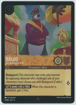 BALOO (Rare) Disney Lorcana Inklands Cold Foil Card #1 - Image 1