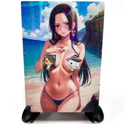 One Piece Boa Hancock Sexy Anime Waifu Girl Doujin Lewd Goddess Story Art Card - Image 2