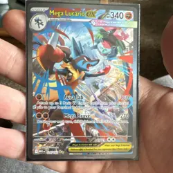 Mega Lucario EX Holo Rare 179/132 Mega Evolution EX 340 HP Pokemon TCG Card - Image 1