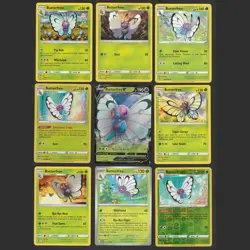 Butterfree Pokemon Card Collection Set of 9 English Cards Holo Rare V 001/189 - Image 1