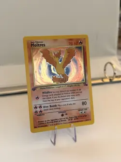 NM / M Pokemon TCG Moltres Holo Rare Card 12/62 Fossil 1st Edition - RARE - Image 1