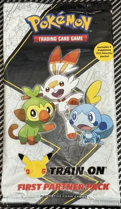 1x 2021 Pokemon First Partner Pack Galar (March) 3 Jumbo Cards 2 Booster Packs! - Image 1
