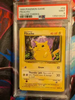 1999 POKEMON GAME #58 PIKACHU YELLOW CHEEKS PSA 9 MINT BASE SET UNLIMITED - Image 1