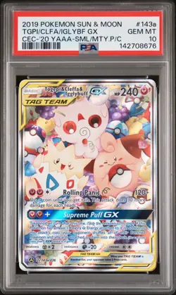 2019 Pokemon SM - Togepi & Cleffa & Igglybuff GX 143A/236 Alt Art Holo - PSA 10 - Image 1