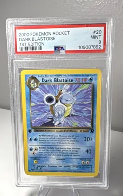 Pokemon TCG 2000 Team Rocket Dark Blastoise 20/82 1st Edition Rare PSA 9 English - Image 1