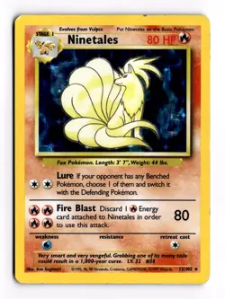 Pokemon TCG Ninetales Holo Rare Unlimited 12/102 Base Set - Image 1