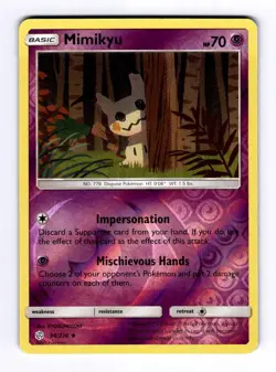 Mimikyu (96) SM - Cosmic Eclipse #96 (2019) Uncommon Reverse Holo NM Pokemon - Image 1