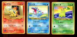 Pokemon Japanese WHF World Hobby Fair Chikorita Cyndaquil Totodile Promo Set - Image 1