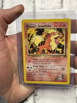 Pokemon Card Gym Challenge 62/132 BLAINE'S GROWLITHE Pokemon TCG Common Vtg NM - Image 1