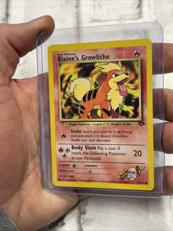Pokemon Card Gym Challenge 62/132 BLAINE'S GROWLITHE Pokemon TCG Common Vtg NM - Image 2