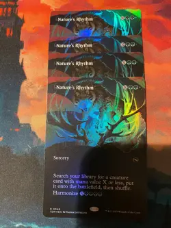 MTG Tarkir Dragonstorm Natures Rhythm Borderless Foil x 4 - Image 1