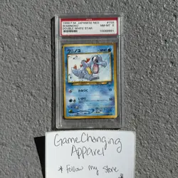 1999 Japanese Pokemon Neo Waninoko Double White Star # 158 Totodile PSA 8 - Image 1