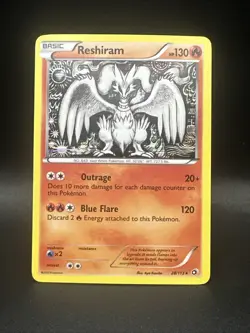 Pokemon TCG Reshiram Holo Rare Card 28/113 B&W Legendary Treasures - Image 1