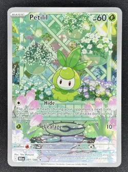 2025 Pokemon Black Bolt Petilil Full Art Illustration Rare #091/086 - Image 1
