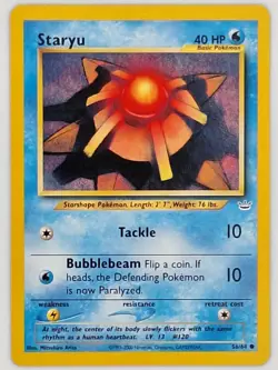 Staryu 56/64 Neo Revelation WOTC Pokemon Card Vintage LP - Image 1