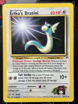 Erika's Dratini - REG - Pokemon TCG - Gym Heroes - 42/132 - UNCOMMON ~ MP - Image 2