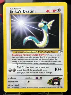 Erika's Dratini - REG - Pokemon TCG - Gym Heroes - 42/132 - UNCOMMON ~ MP - Image 3