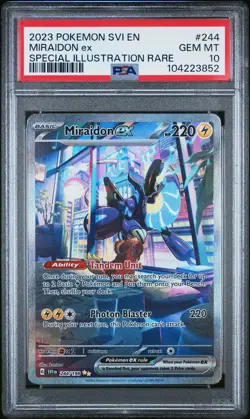 2023 POKEMON SVI EN-SCARLET & VIOLET #244 MIRAIDON EX PSA 10 - Image 1