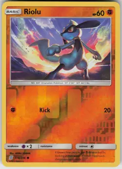 SM - Unified Minds Riolu (116) #116/236 Common Reverse Holo POKEMON - Image 1